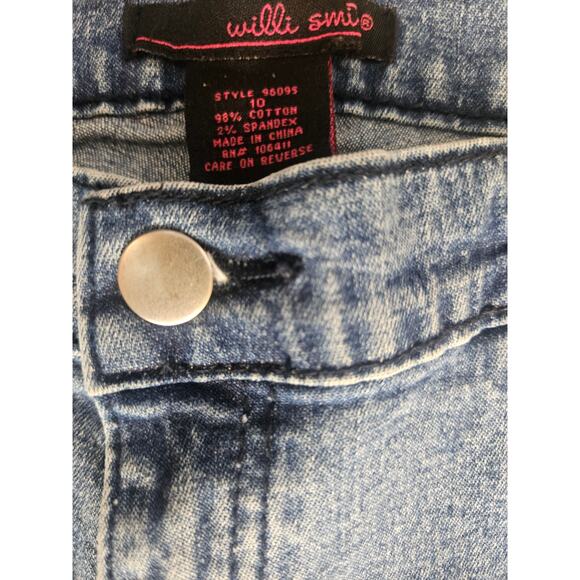 Vintage Willi Smith Paisley Jeans Embroidered Y2K Bootcut Sz 10 - Picture 5 of 8
